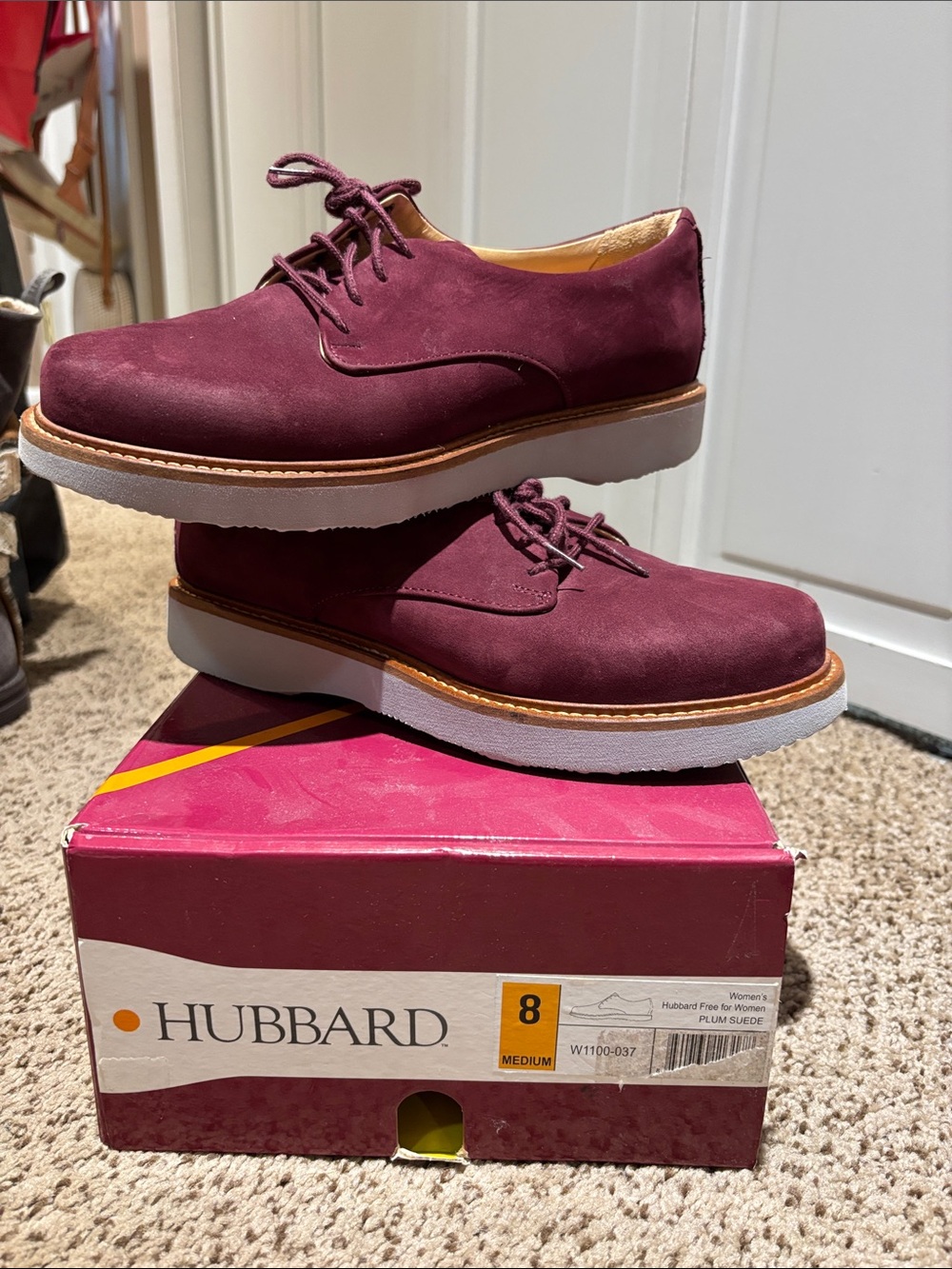 Hubbard Women’s Plum Suede Lace-Up Flats